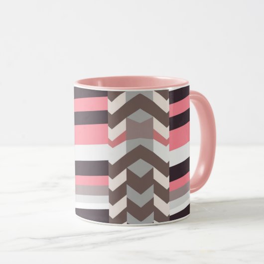 Pink Abstract Coffee Mug Mok (Voorkant rechts)