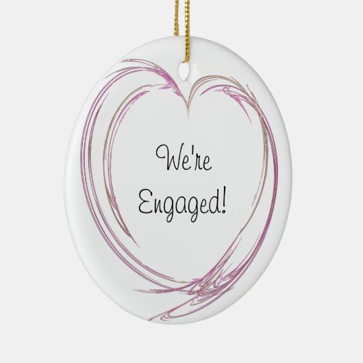 Pink Abstract Heart Keramisch Ornament (Rechts)