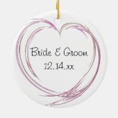 Pink Abstract Heart Keramisch Ornament (Achterkant)