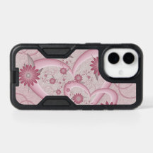 Pink Abstract Hearts & Flowers Love Fractal Art