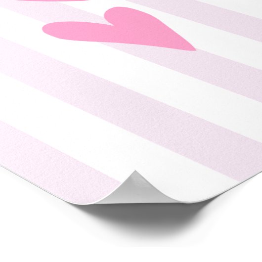 Pink Abstract Hearts Poster (Hoek)