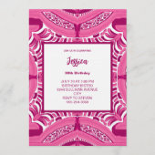 Pink Abstract Pattern Birthday Invitation Kaart (Voorkant)