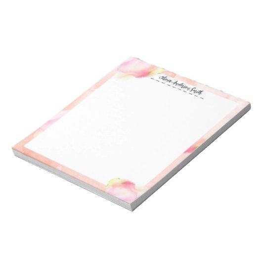 Pink Abstract Watercolor Custom Notepad Notitieblok (Linkerzijde)