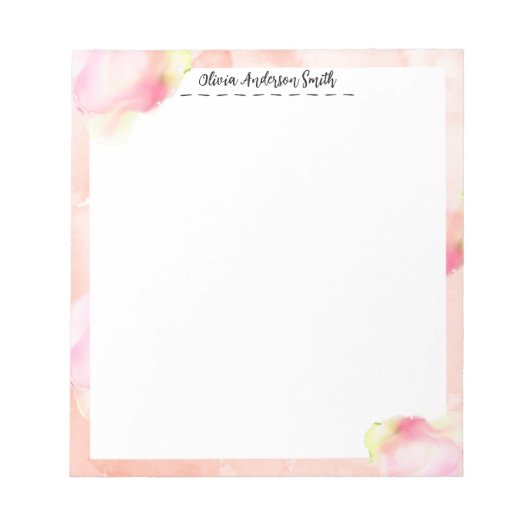 Pink Abstract Watercolor Custom Notepad Notitieblok (Voorkant)