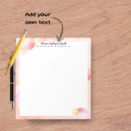 Pink Abstract Watercolor Custom Notepad Notitieblok