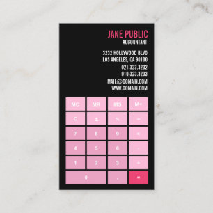 Pink Accountant Calculator Visitekaartje