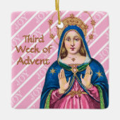 Pink Advent BVM / Gaudete Sunday Square Keramisch Ornament (Voorkant)