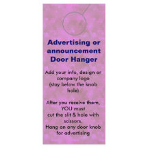PINK Adverteren DEUR HANGER-labels