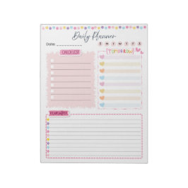 Pink Aesthetic Daily Planner Notepad Notitieblok