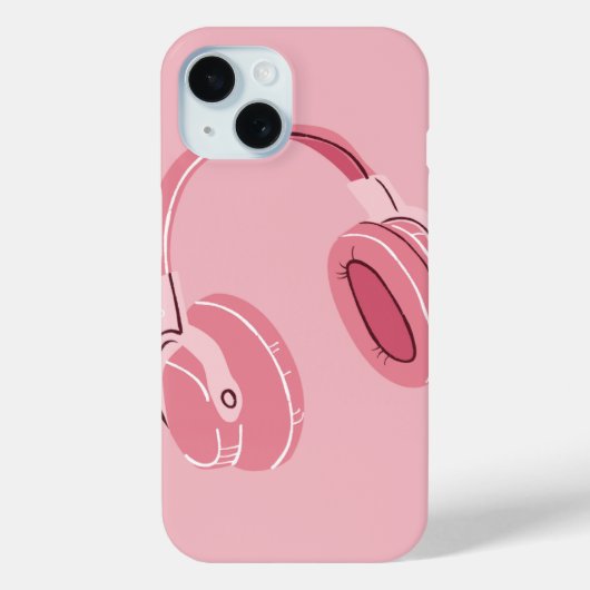 Pink Aesthetic Headphone Phone Case – Music Lover  (Achterkant)