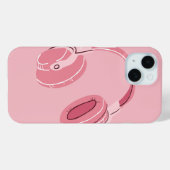 Pink Aesthetic Headphone Phone Case – Music Lover  (Achterkant (horizontaal))
