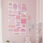 Pink Aesthetic Vision Board Quotes Poster
