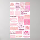 Pink Aesthetic Vision Board Quotes Poster (Voorkant)