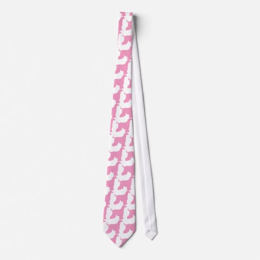 Pink Afghan Hound Dog Stropdas (Voorkant)
