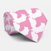 Pink Afghan Hound Dog Stropdas (Opgerold)