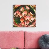 Pink African Daisies Abstract Floral Canvas Afdruk (Insitu (Woonkamer))