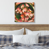 Pink African Daisies Abstract Floral Canvas Afdruk (Insitu (Slaapkamer))