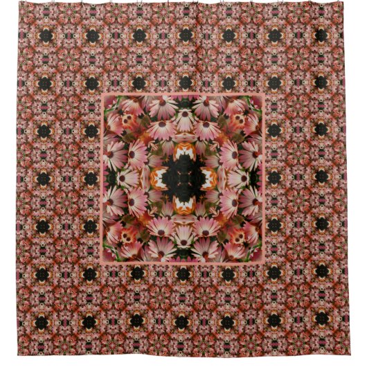 Pink African Daisy Flowers Abstract Douchegordijn (Voorkant)