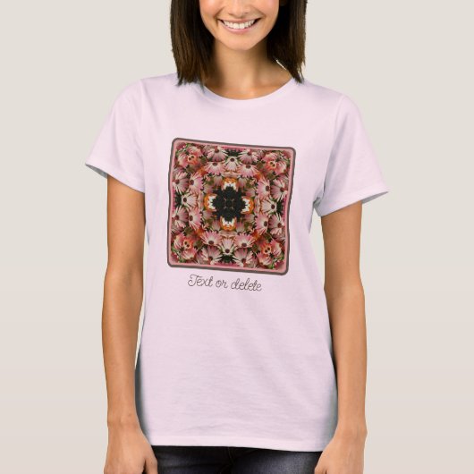 Pink African Daisy Flowers Abstract, gepersonalise T-shirt (Voorkant)