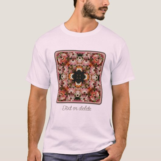 Pink African Daisy Flowers Abstract, gepersonalise T-shirt (Voorkant)
