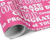 Pink Afstuderen Felicitaties School Cadeaupapier (Rol Hoek)