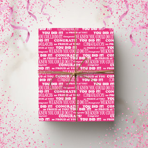 Pink Afstuderen Felicitaties School Cadeaupapier