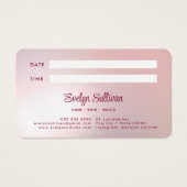 Pink Agate Faux Folie Afspraakkaart Visitekaartje (Achterkant)