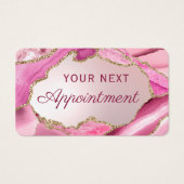 Pink Agate Faux Folie Afspraakkaart Visitekaartje (Voorkant)