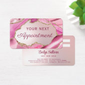 Pink Agate Faux Folie Afspraakkaart Visitekaartje (Bureau)
