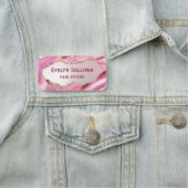 Pink agate faux folie naam tag (In situ)