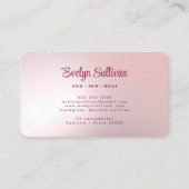 Pink Agate Faux Folie Visitekaartje (Achterkant)