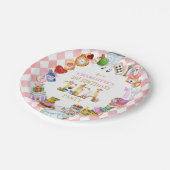 Pink Alice in Wonderland 3rd Birthday Papieren Bordje (Gekanteld)