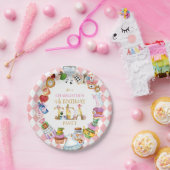 Pink Alice in Wonderland 4th Birthday   Papieren Bordje (Feest)