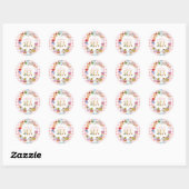 Pink Alice in Wonderland 4th Birthday Ronde Sticker (Vel)