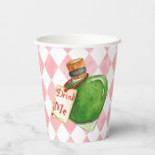 Pink Alice in Wonderland 5th birthday Papieren Bekers (Achterkant)