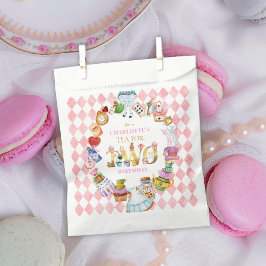 Pink Alice in Wonderland Tea for Two Birthday   Bedankzakje
