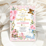 Pink Alice in Wonderland Vrijgezellenfeest Tea Par Kaart<br><div class="desc">Alice in Wonderland is een verhaal over een meisje dat in een konijnenhol herfsten en zich in een verbazingwekkende wereld bevindt. Alice is de hoofdrolspeler in dit verhaal en ze ontmoet allerlei vreemde personages zoals de Mad Hatter, de koningin van harten, Tweedledum en Tweedledee. Deze Alice in Wonderland-uitnodiging is perfect...</div>