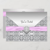 Pink All Occasion Party Invitation Sjabloon Kaart (Voorkant / Achterkant)