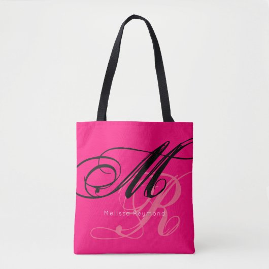Pink all-over-print monogram tote bag (Voorkant)