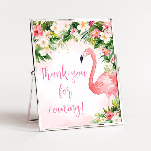 Pink Aloha Flamingo Bedankt voor je komst Poster