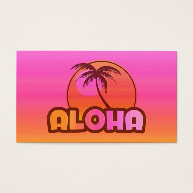 Pink Aloha Palm Visitekaartjes (Voorkant)