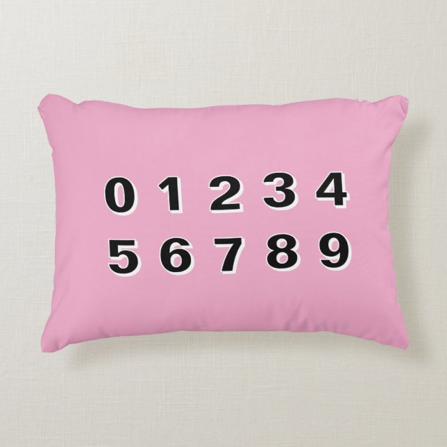 Pink Alphabet and Numbers Accent Pillow Kussen (Voorkant)