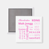 Pink American Mah Jongg magnet (Voorkant / Achterkant)