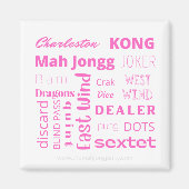 Pink American Mah Jongg magnet (Voorkant)