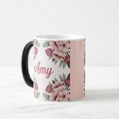 Pink Amy Floral Morphing Mug Magische Mok (Voorkant links)