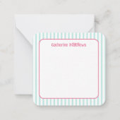 Pink and Aqua Christmas Ornament Notitiekaartje (Achterkant)