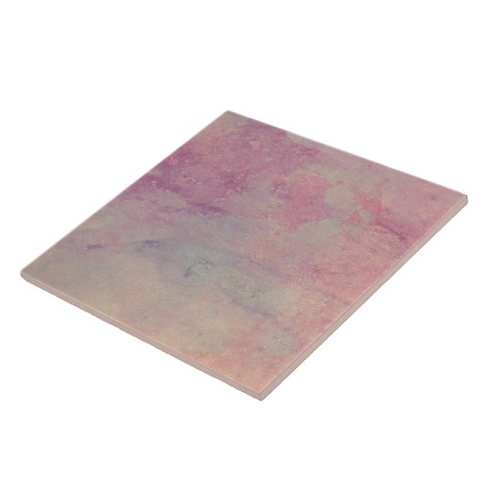 Pink and Aqua Marble Style Decorative Tile Tegeltje (Zijkant)