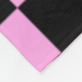 Pink and Black Checkered Square Pattern Fleece Deken (Hoek)