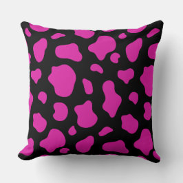 Pink and Black Cow Print Decorative Pillow Kussen
