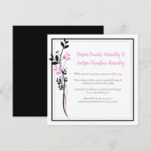 Pink and Black Floral Reception Only | Kaart (Voorkant / Achterkant)